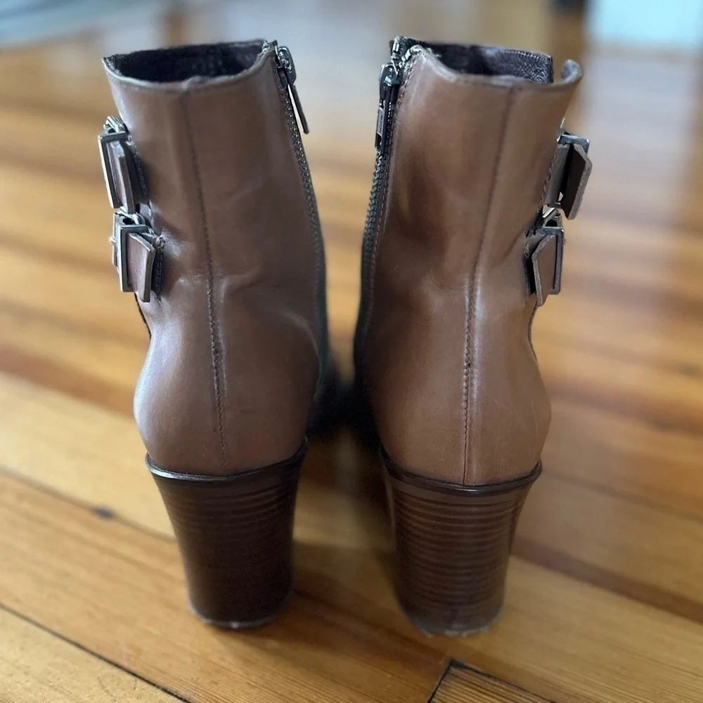 J. Crew Dean Leather Ankle Boots in Kraft Brown